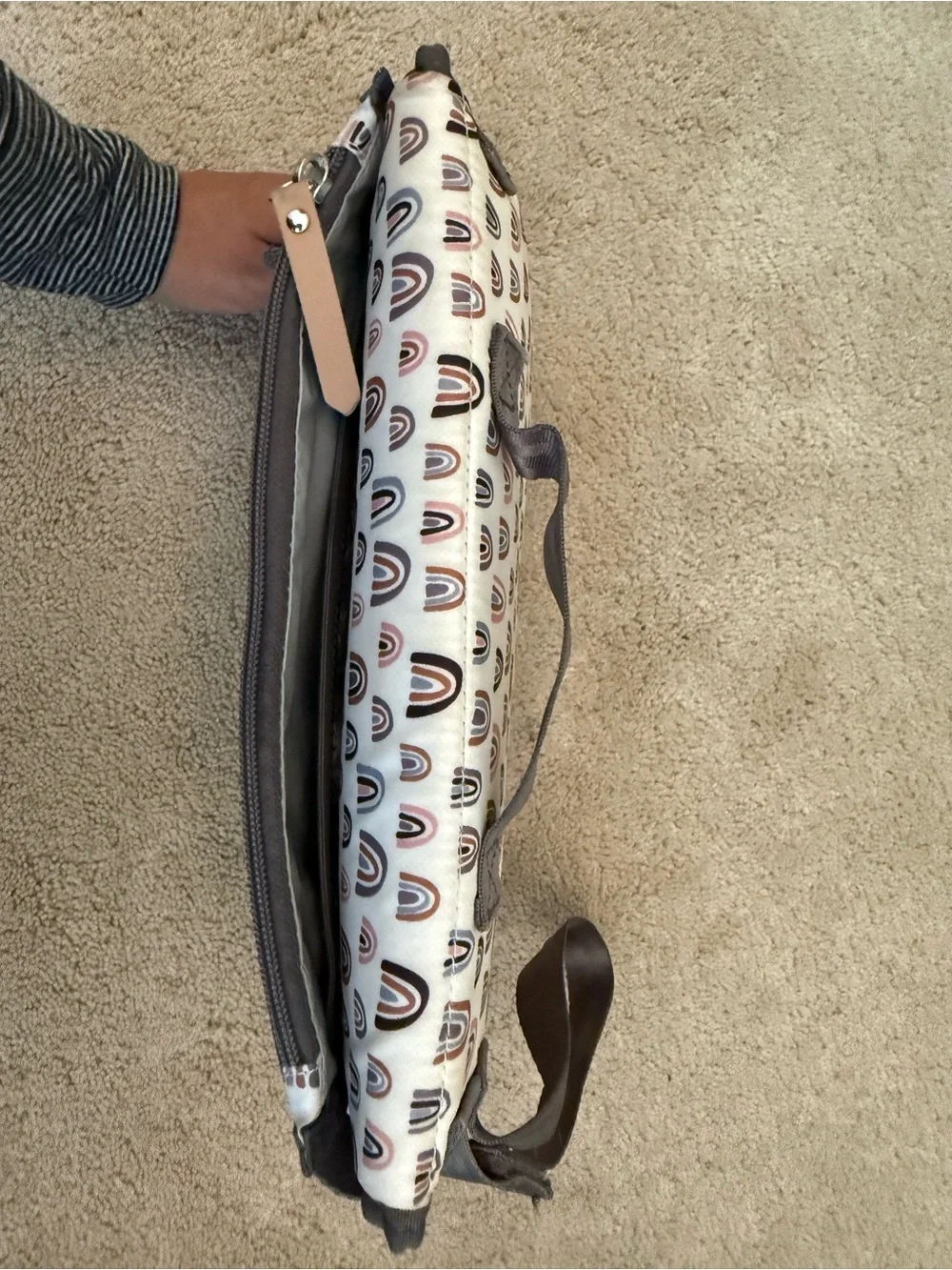 Petunia Pickle Bottom Brown & Cream Rainbow Wristlet